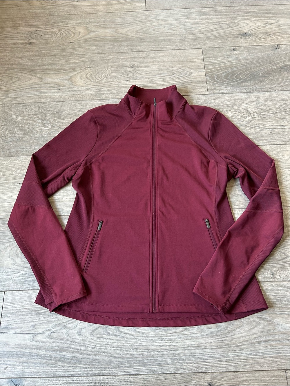 Zella Performance Jacket Full Zip Workout Jacket Moisture Wicking Burgun Size XL